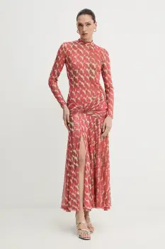 Bardot rochie culoarea portocaliu, maxi, mulata, 58853DB9 imagine