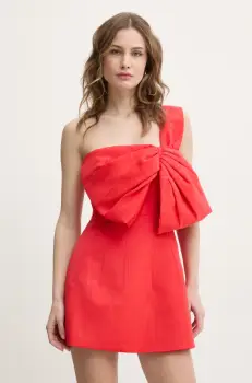 Bardot rochie culoarea rosu, mini, evazati, 58524DB imagine