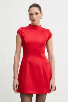 Bardot rochie culoarea rosu, mini, evazati, 59329DB2 imagine