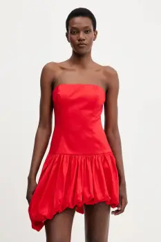 Bardot rochie culoarea rosu, mini, evazati, 59981DB imagine