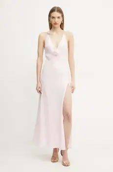 Bardot rochie culoarea roz, maxi, drept, 59278DB3 imagine