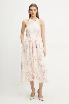 Bardot rochie culoarea roz, maxi, evazati, 59251DB1 imagine