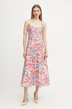 Bardot rochie culoarea roz, maxi, evazati, 59825DB imagine