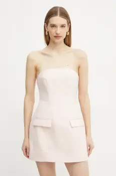 Bardot rochie culoarea roz, mini, drept, 59806DB1 imagine