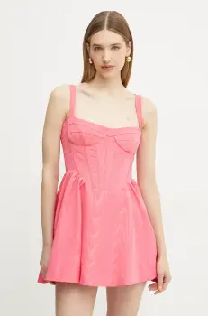 Bardot rochie culoarea roz, mini, evazati, 59866DB imagine