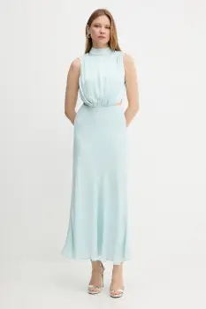 Bardot rochie culoarea turcoaz, maxi, evazati, 59868DB imagine