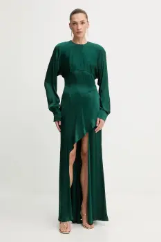 Bardot rochie culoarea verde, mini, evazati, 60108DB imagine