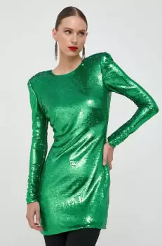 Bardot rochie culoarea verde, mini, mulata imagine