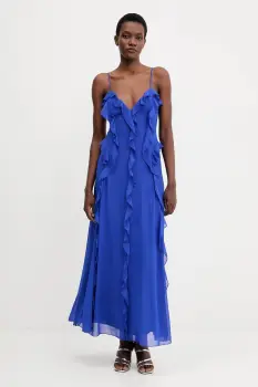 Bardot rochie culoarea violet, maxi, evazati, 60007DB imagine