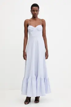 Bardot rochie din in maxi, evazati, 59894DB1 imagine