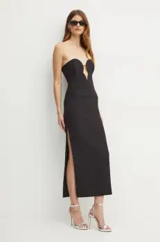 Bardot rochie ELENI culoarea negru, midi, mulata, 57941DB imagine