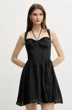 Bardot rochie ESRA culoarea negru, mini, evazati, 59840DB imagine