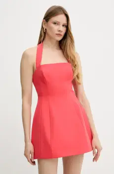 Bardot rochie NEVELLE culoarea portocaliu, mini, evazati, 59857DB imagine
