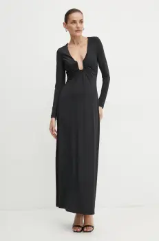 Bardot rochie REMMY culoarea negru, maxi, evazati, 59475DB imagine