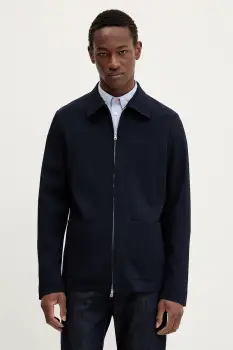 BARENA VENEZIA geaca de lana Camicia Mola culoarea bleumarin, de tranzitie, OSU5065.494 imagine