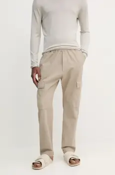 BARENA VENEZIA pantaloni de bumbac Camicia Mola barbati, culoarea bej, drept, PAU5092.2763 imagine