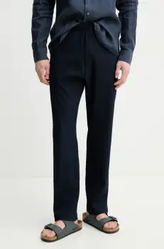 BARENA VENEZIA pantaloni de lana Camicia Mola barbati, culoarea albastru marin, cu fason chinos, PAU5082.494 imagine