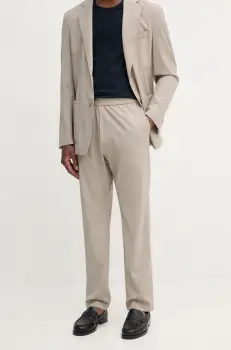 BARENA VENEZIA pantaloni de lana Camicia Mola barbati, culoarea bej, cu fason chinos, PAU5082.478 imagine