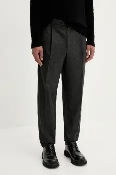 BARENA VENEZIA pantaloni de lana Pantalone Masco culoarea negru, cu fason chinos, PAU5500.501 imagine