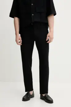 BARENA VENEZIA pantaloni din amestec de in Camicia Mola culoarea bleumarin, drept, PAU5086.2768 imagine