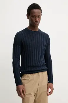 BARENA VENEZIA pulover de bumbac Camicia Mola barbati, culoarea albastru marin, light, KNU5111.2741 imagine