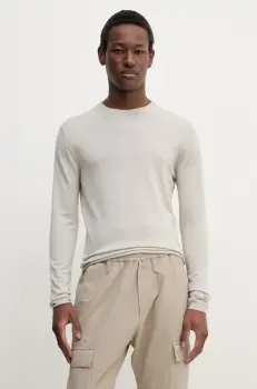 BARENA VENEZIA pulover de lana Camicia Mola barbati, culoarea gri, light, KNU5111.429 imagine