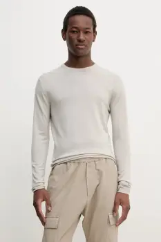 BARENA VENEZIA pulover de lana Camicia Mola barbati, culoarea gri, light, KNU5111.429 imagine