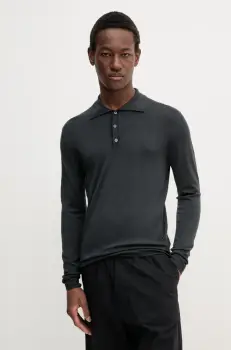 BARENA VENEZIA pulover de lana Camicia Mola barbati, culoarea negru, light, KNU5114.429 imagine