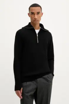 BARENA VENEZIA pulover de lana Knitwear Batigia culoarea negru, calduros, KNU5289.305 imagine