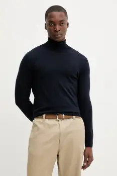 BARENA VENEZIA pulover de lana Knitwear Camio culoarea bleumarin, light, cu guler, KNU5282.429 imagine