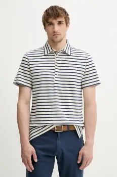 BARENA VENEZIA tricou polo barbati, culoarea bej, modelator imagine