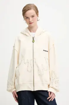 Barrow hanorac de bumbac culoarea bej, cu gluga, cu imprimeu, F5BWUAZH080 imagine