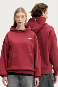 Barrow hanorac de bumbac culoarea bordo, cu gluga, cu imprimeu, F5BWUAHS068 imagine