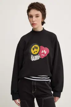 Barrow hanorac de bumbac femei, culoarea negru, cu imprimeu, F4BWWOSW110 imagine