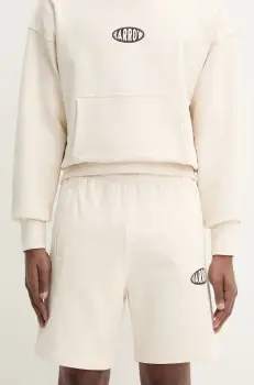 Barrow pantaloni scurti din bumbac culoarea bej, cu imprimeu, S5BWUABE064 imagine