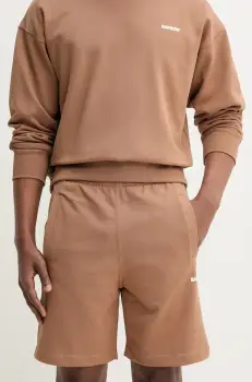 Barrow pantaloni scurti din bumbac culoarea maro, neted, S5BWUABE082 imagine