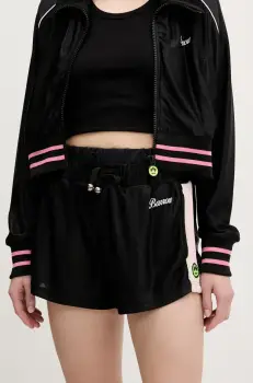 Barrow pantaloni scurti femei, culoarea negru, cu imprimeu, high waist, S5BWWOSH117 imagine