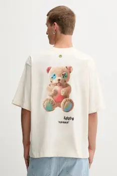 Barrow tricou din bumbac culoarea bej, cu imprimeu, F5BWUATH049 imagine