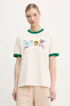 Barrow tricou din bumbac culoarea bej, cu imprimeu, S5BWUATH051 imagine