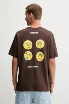 Barrow tricou din bumbac culoarea maro, cu imprimeu, F5BWUATH085 imagine