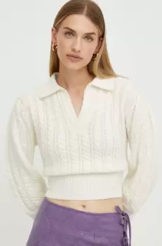 Beatrice B pulover din amestec de lana femei, culoarea bej imagine
