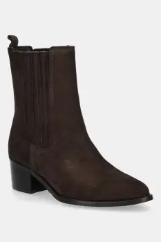 Bianco cizme din piele intoarsa BIACAROL culoarea maro, cu toc drept, 11301551 imagine