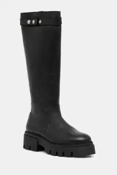 Bianco ghete de piele BIAMIA culoarea negru, cu platforma, 11302218 imagine