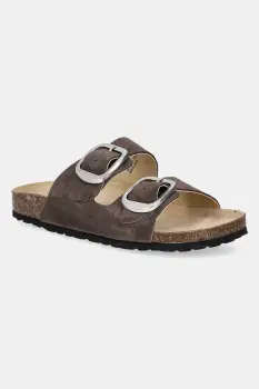 Bianco papuci din piele BIAMIAMI femei, culoarea maro, 11201783 imagine