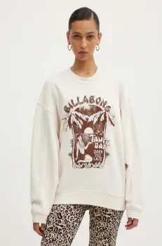 Billabong bluza ALOHA femei, culoarea bej, cu imprimeu, EBJFT00128 imagine