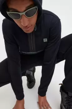 Billabong bluza barbati, culoarea negru, cu gluga, neted imagine