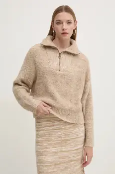 Billabong pulover Lost Heaven femei, culoarea bej, calduros, cu turtleneck, EBJSW00120 imagine