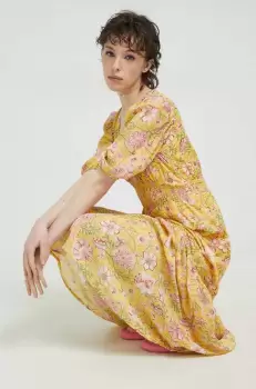 Billabong rochie culoarea galben, maxi, evazati imagine