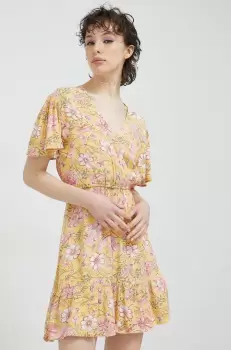 Billabong rochie culoarea galben, mini, evazati imagine