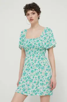 Billabong rochie culoarea turcoaz, mini, drept, ABJWD00668 imagine